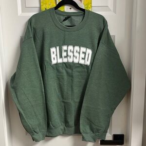 ‘Blessed' Crewneck Sweater - Green